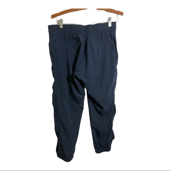 Athleta Womens jogger pants cuff bottom pockets zipper blue size 4. Drawstring - Picture 8 of 10